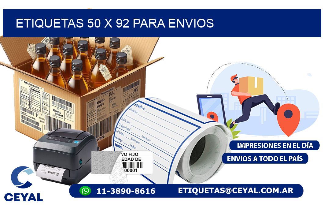 ETIQUETAS 50 x 92 PARA ENVIOS