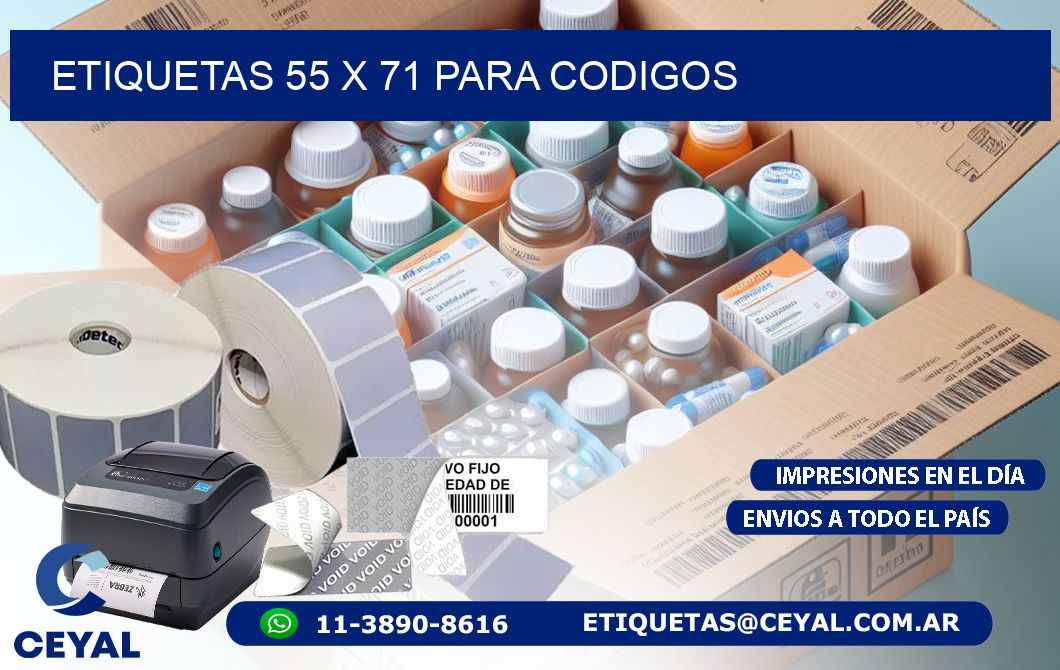 ETIQUETAS 55 x 71 PARA CODIGOS