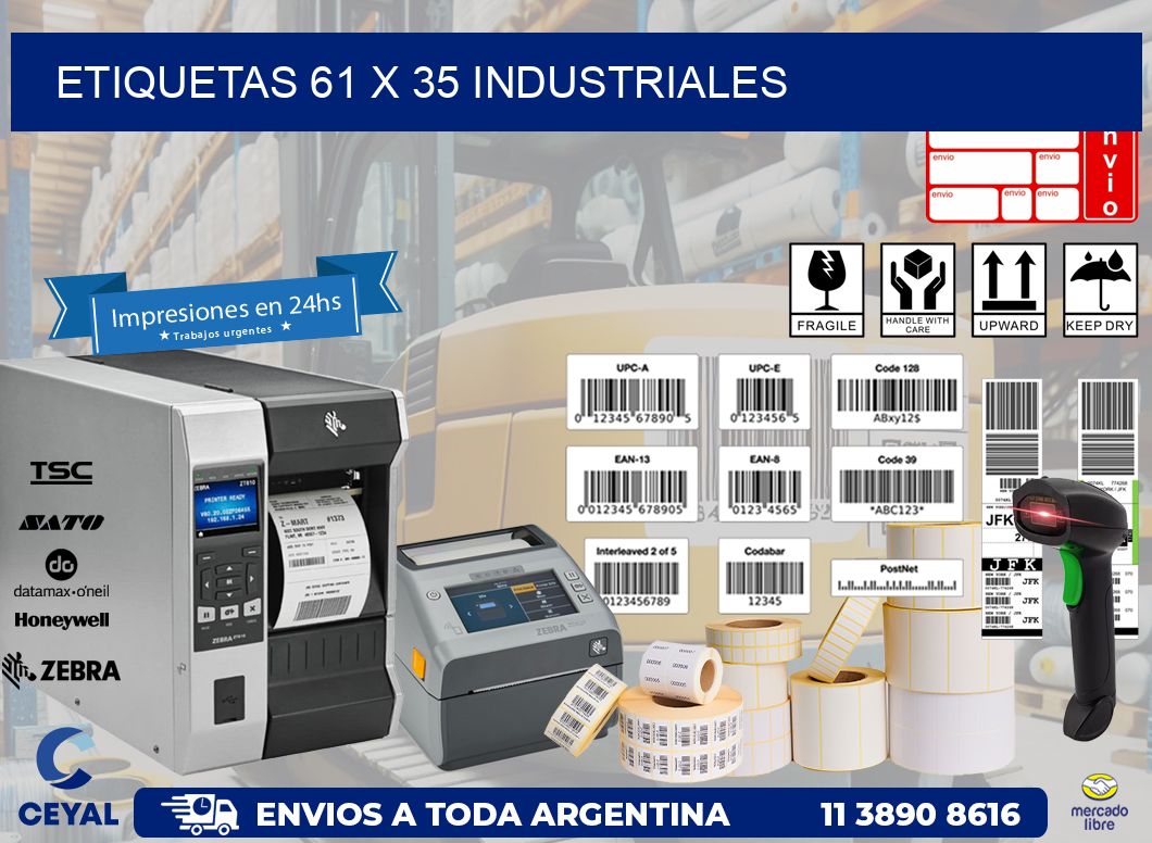 ETIQUETAS 61 x 35 INDUSTRIALES