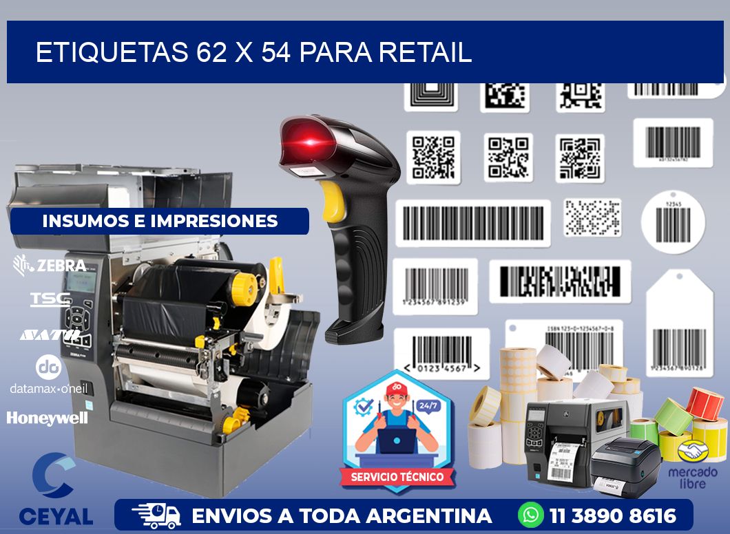 ETIQUETAS 62 x 54 PARA RETAIL