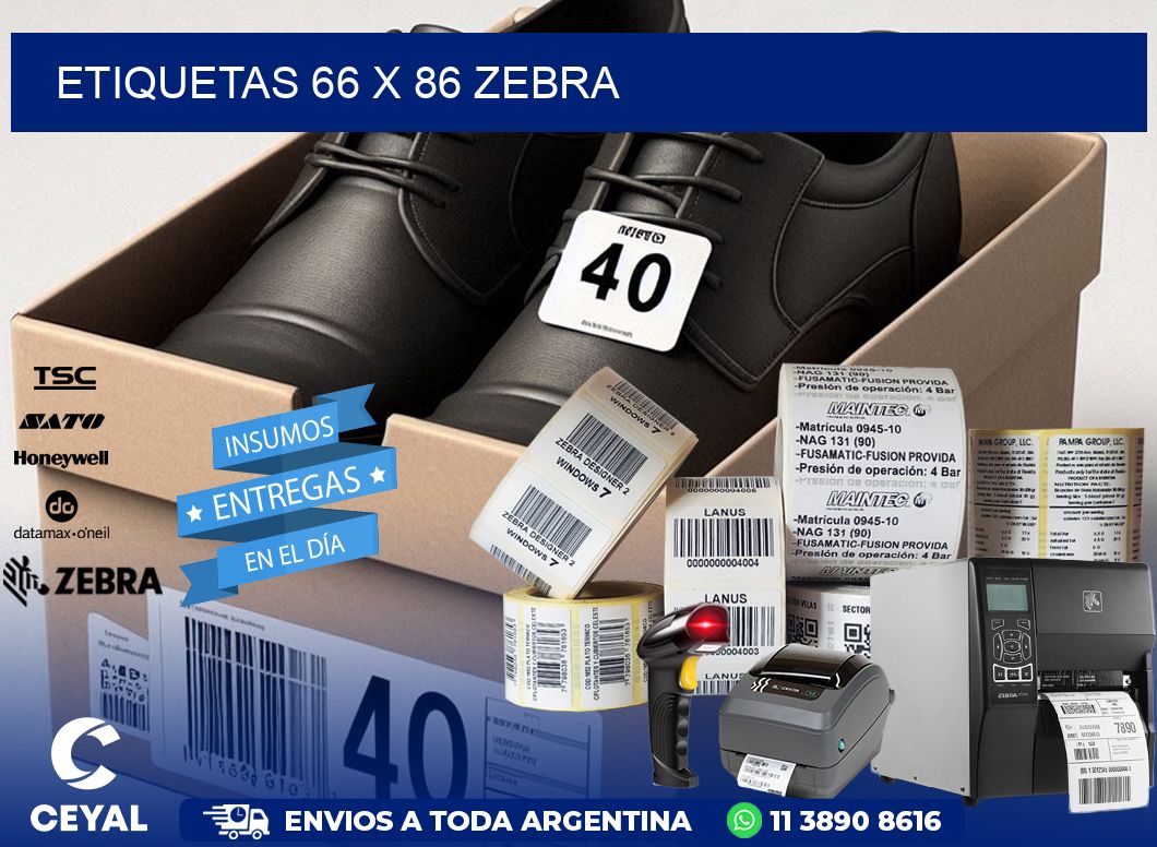 ETIQUETAS 66 x 86 ZEBRA