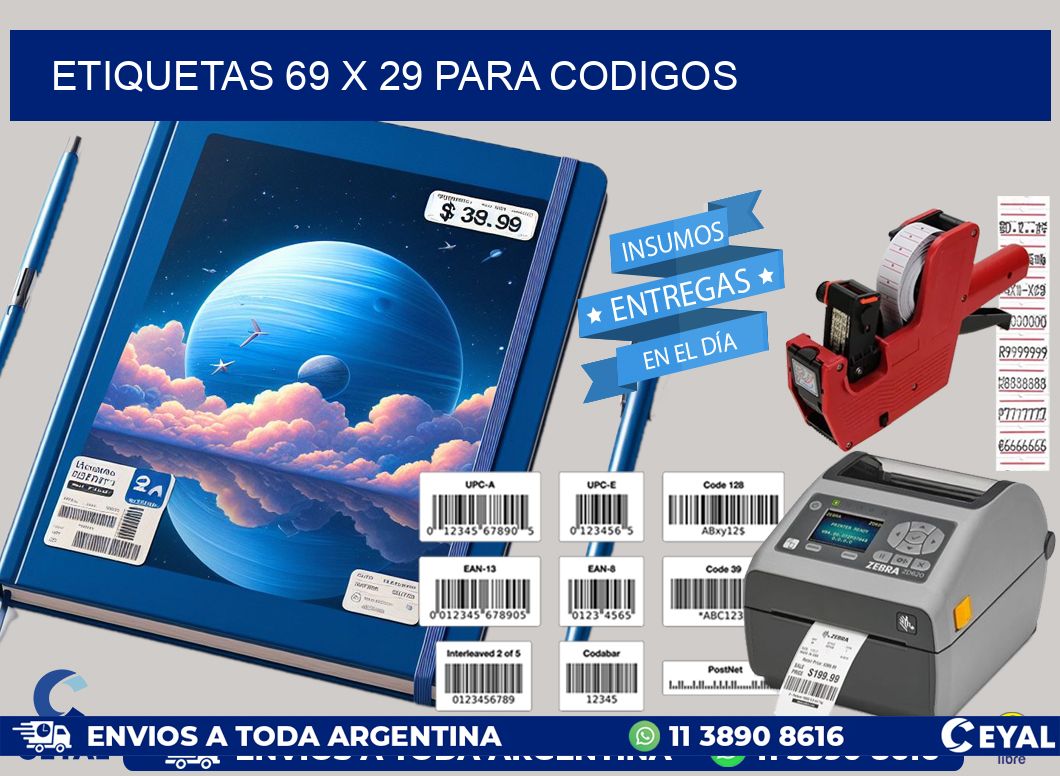 ETIQUETAS 69 x 29 PARA CODIGOS