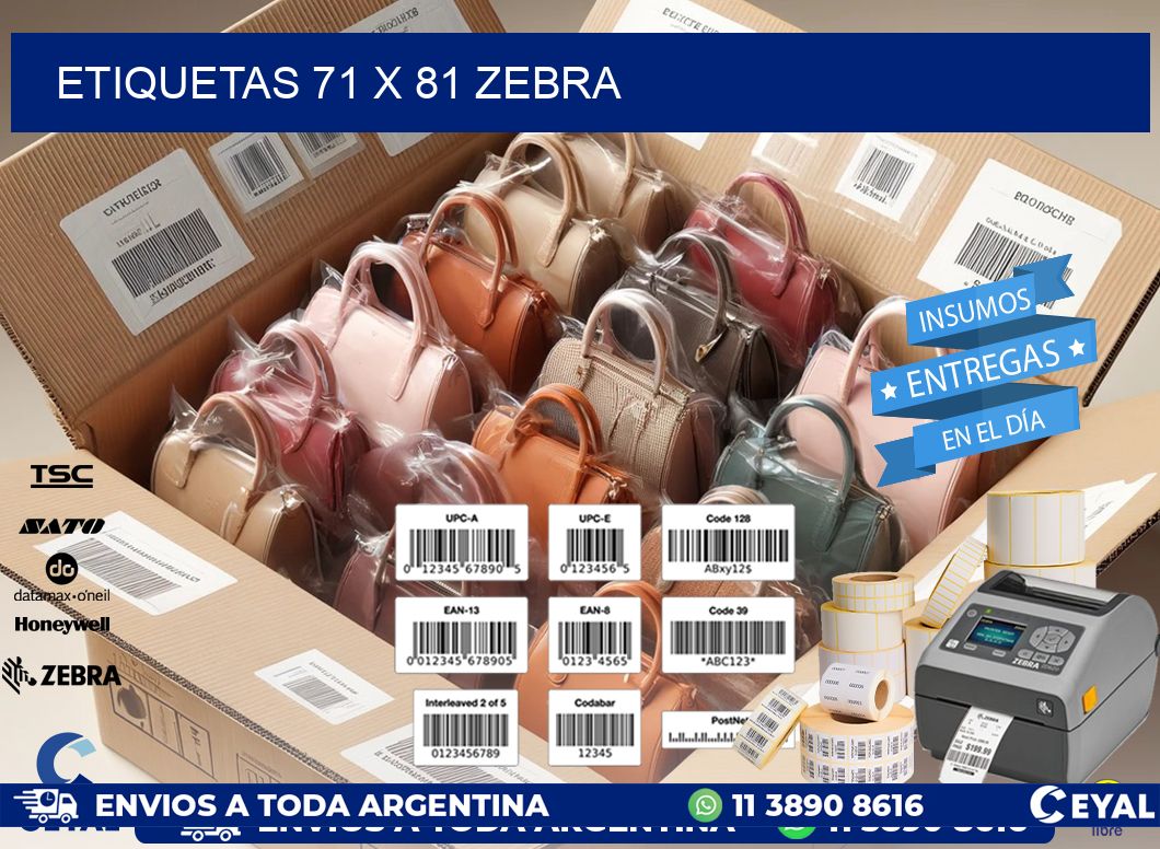 ETIQUETAS 71 x 81 ZEBRA