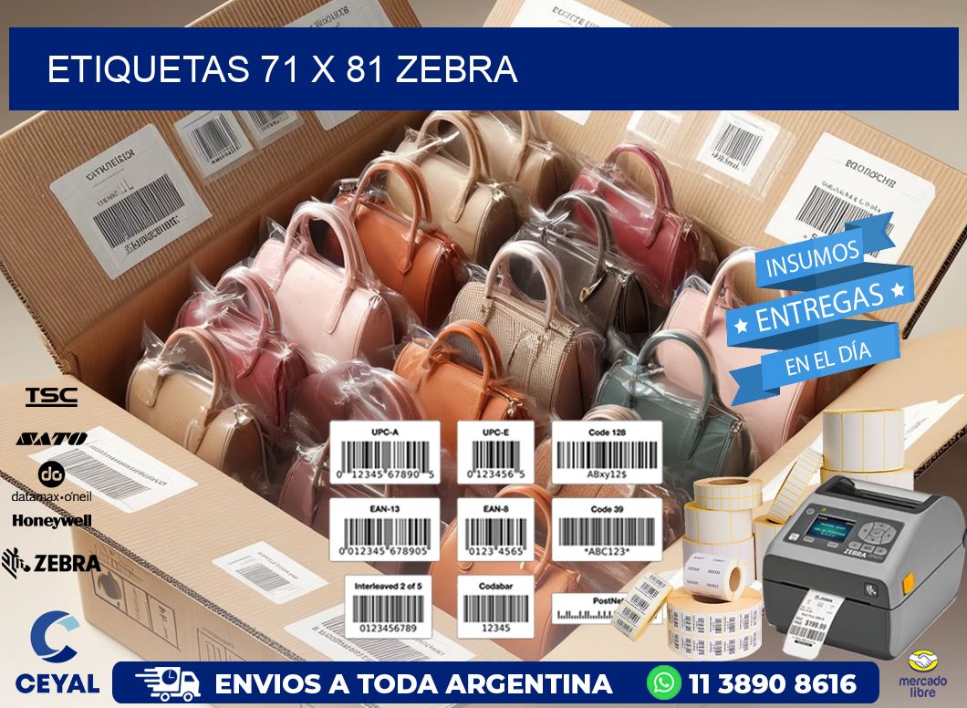 ETIQUETAS 71 x 81 ZEBRA