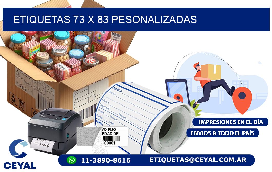 ETIQUETAS 73 x 83 PESONALIZADAS