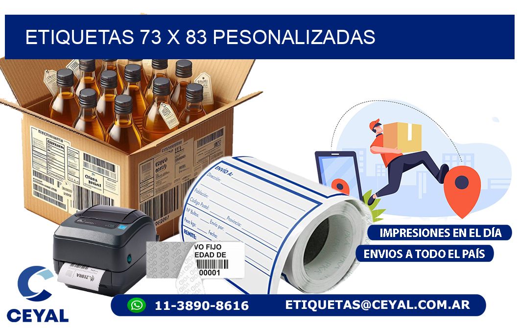 ETIQUETAS 73 x 83 PESONALIZADAS