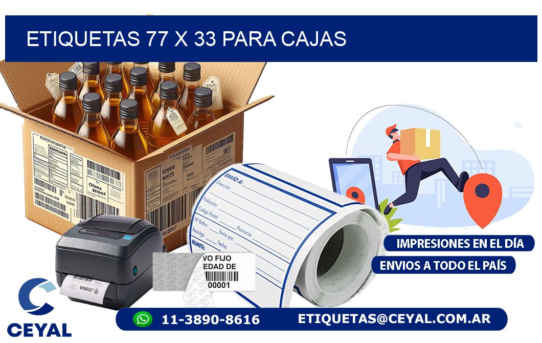 ETIQUETAS 77 x 33 PARA CAJAS