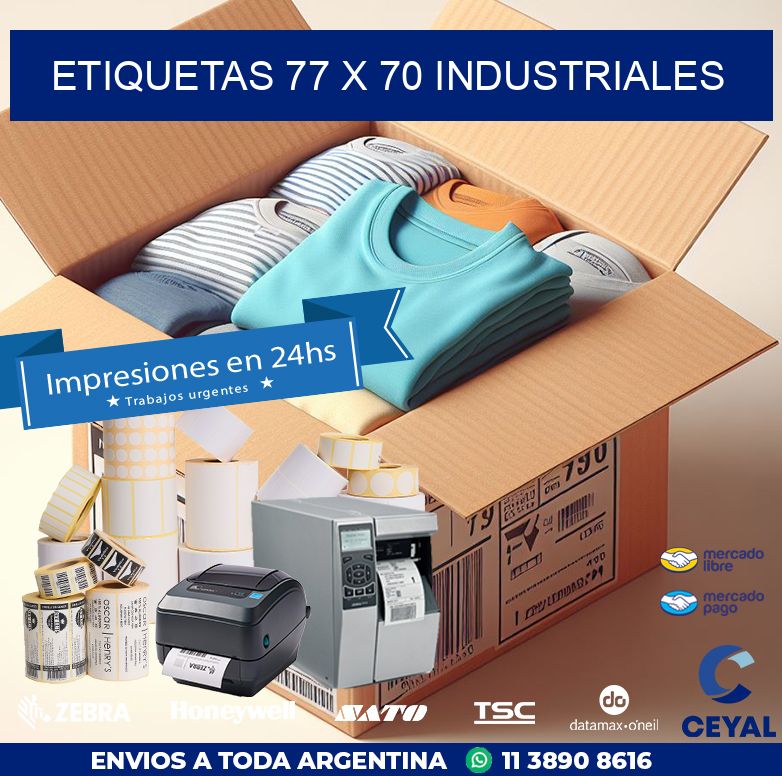 ETIQUETAS 77 x 70 INDUSTRIALES