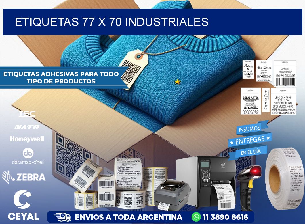 ETIQUETAS 77 x 70 INDUSTRIALES