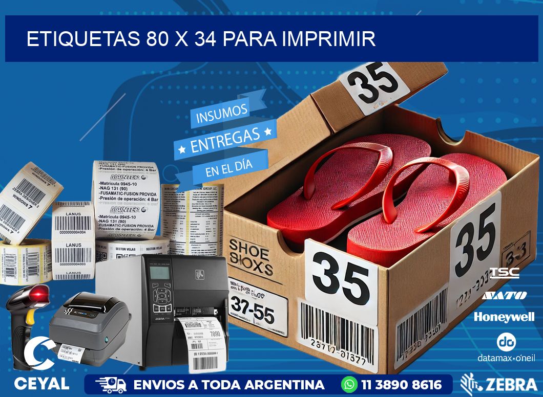 ETIQUETAS 80 x 34 PARA IMPRIMIR