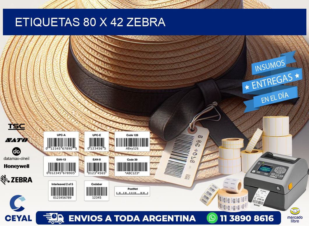 ETIQUETAS 80 x 42 ZEBRA