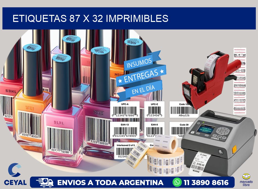 ETIQUETAS 87 x 32 IMPRIMIBLES