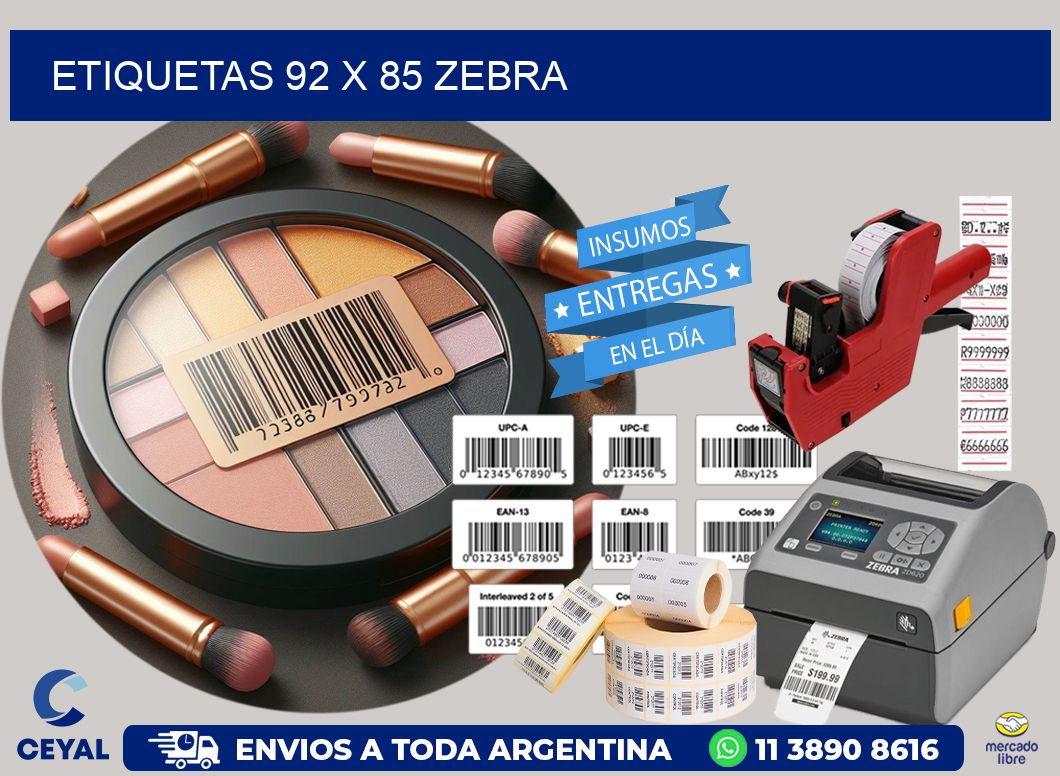 ETIQUETAS 92 x 85 ZEBRA