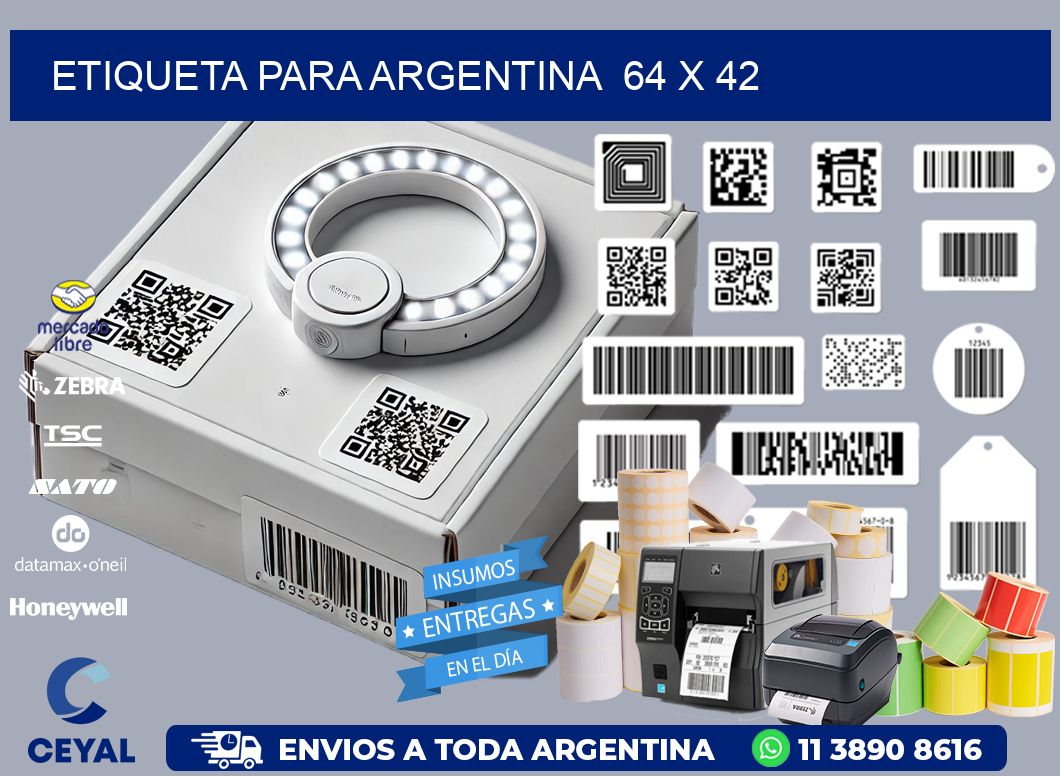 etiqueta para Argentina  64 x 42