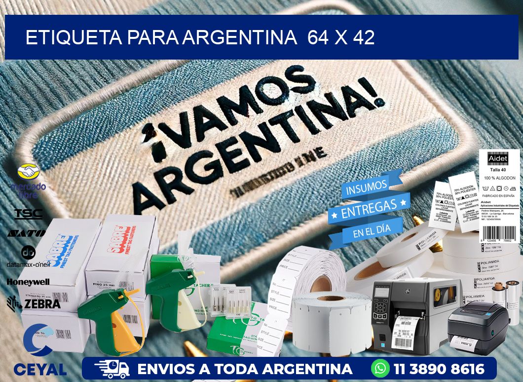 etiqueta para Argentina  64 x 42