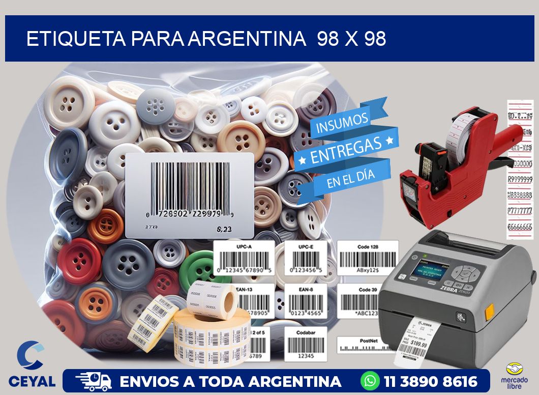 etiqueta para Argentina  98 x 98