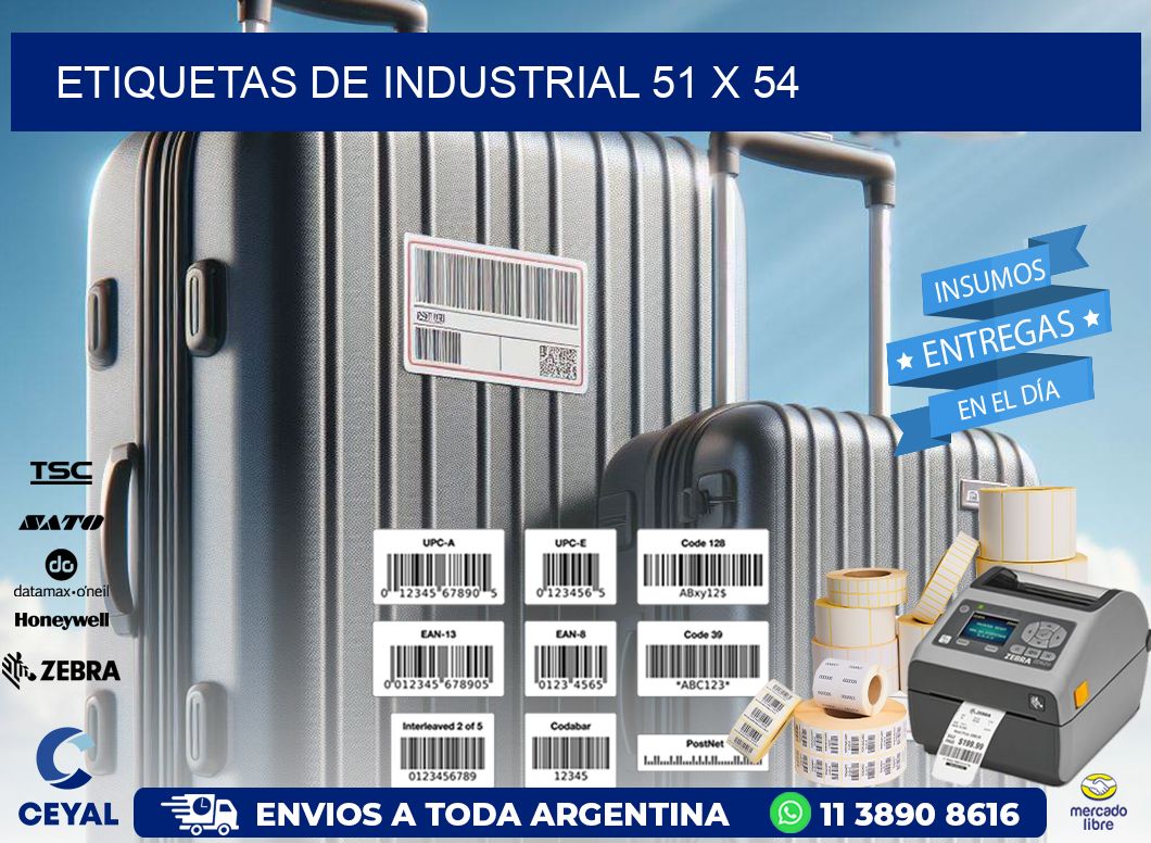 etiquetas de industrial 51 x 54