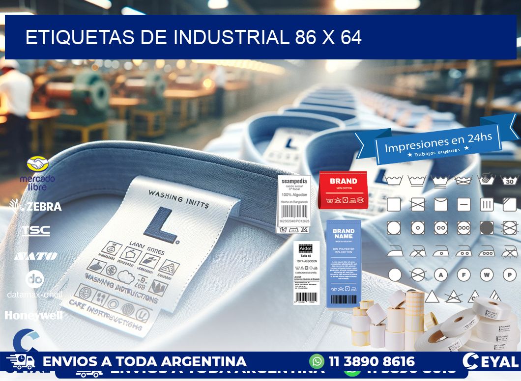 etiquetas de industrial 86 x 64