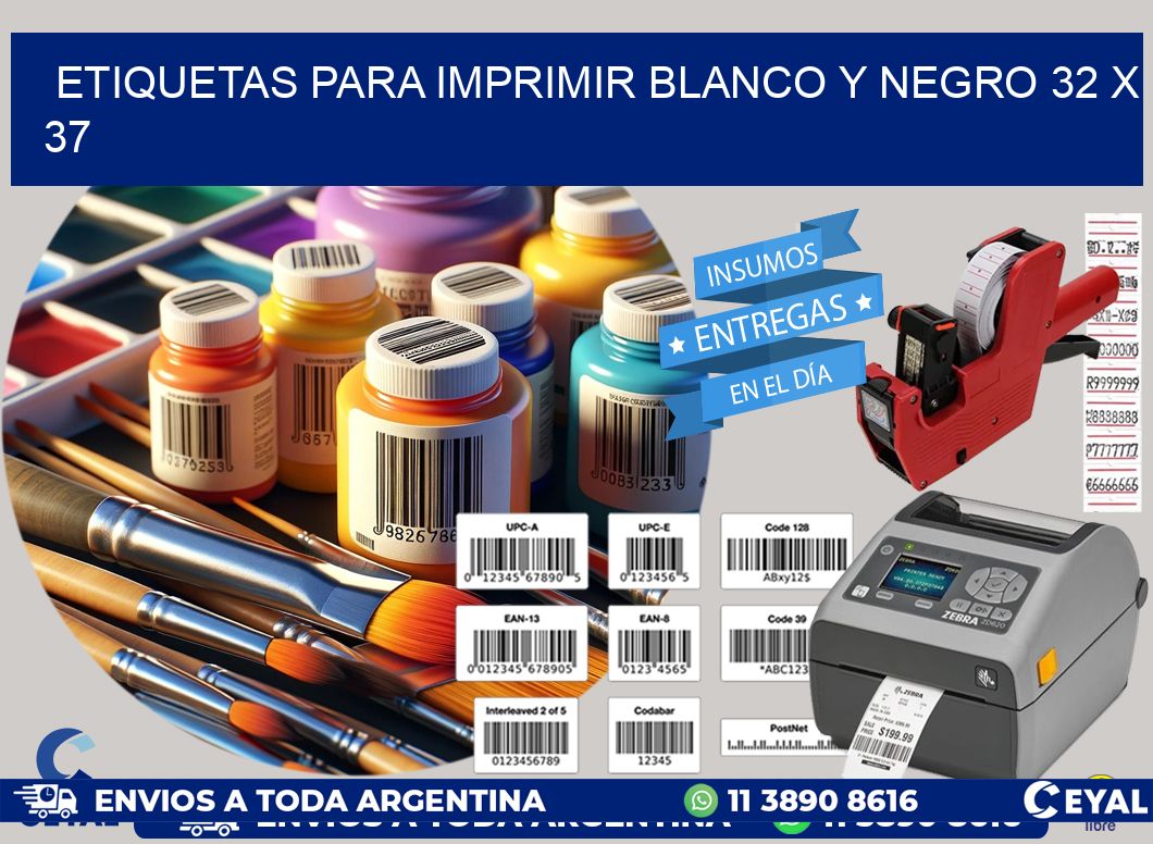 etiquetas para imprimir blanco y negro 32 x 37