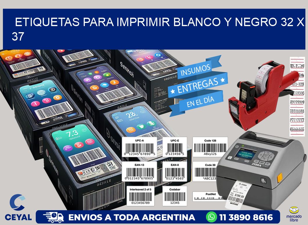 etiquetas para imprimir blanco y negro 32 x 37
