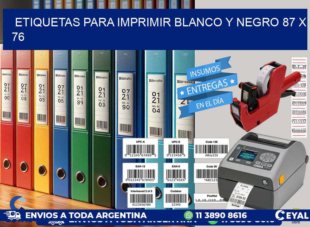 etiquetas para imprimir blanco y negro 87 x 76