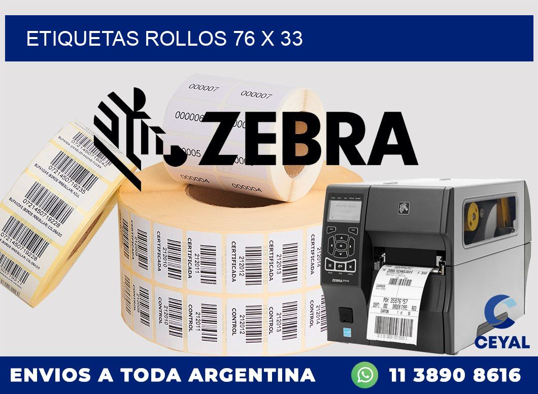 etiquetas rollos 76 x 33