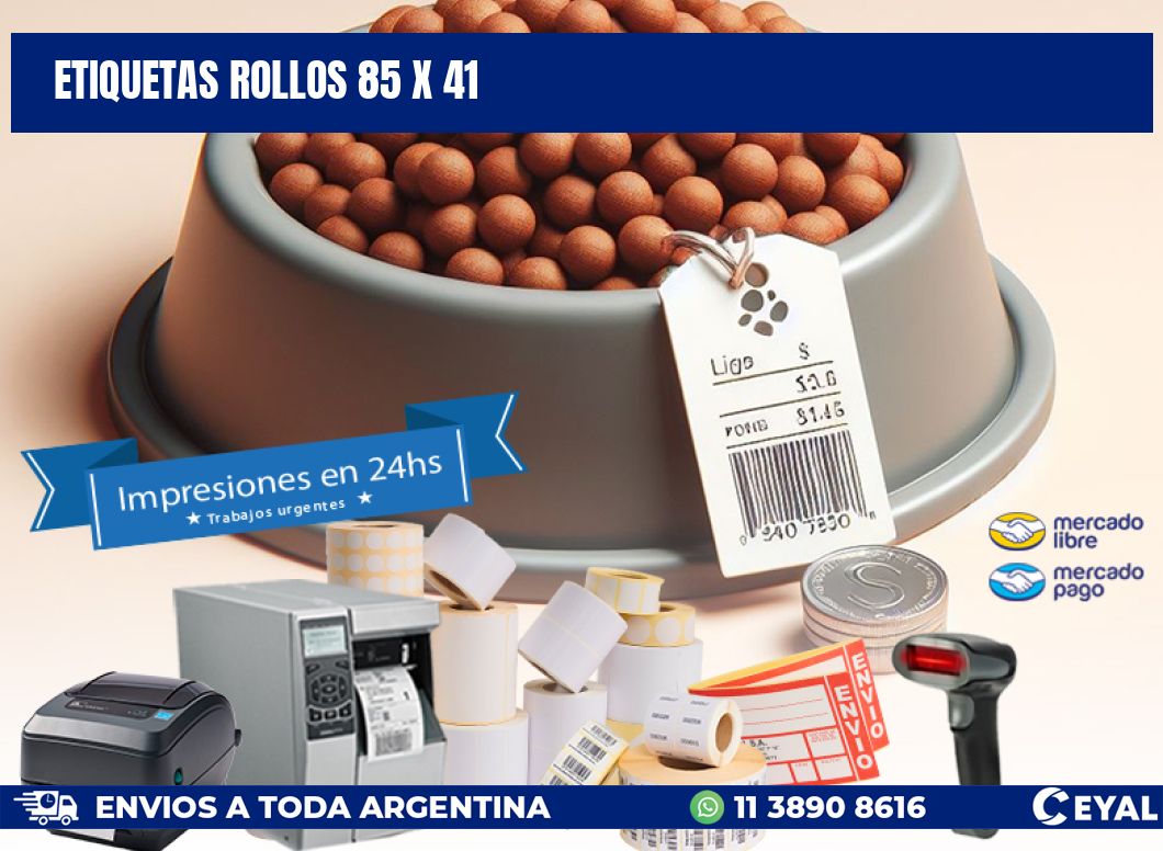 etiquetas rollos 85 x 41