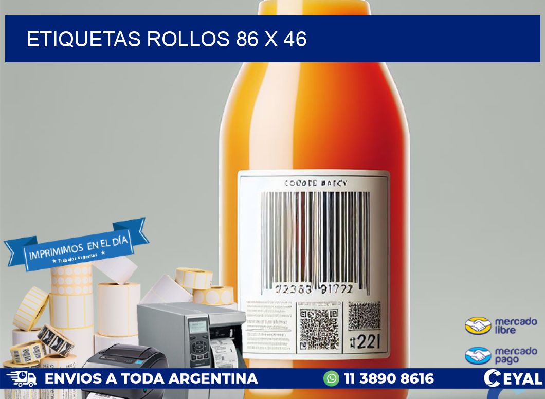 etiquetas rollos 86 x 46