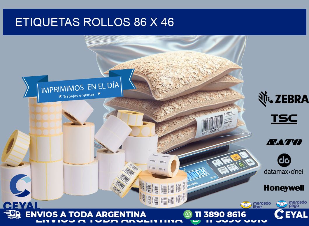 etiquetas rollos 86 x 46