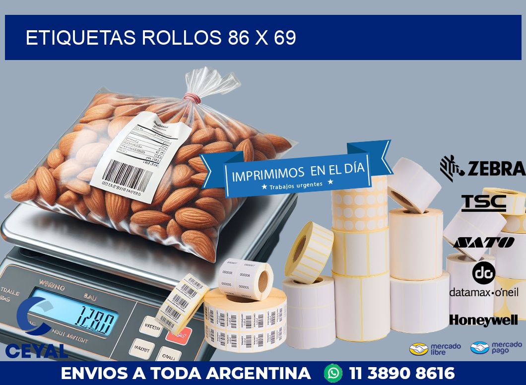 etiquetas rollos 86 x 69
