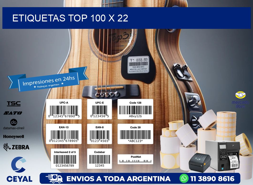 etiquetas top 100 x 22