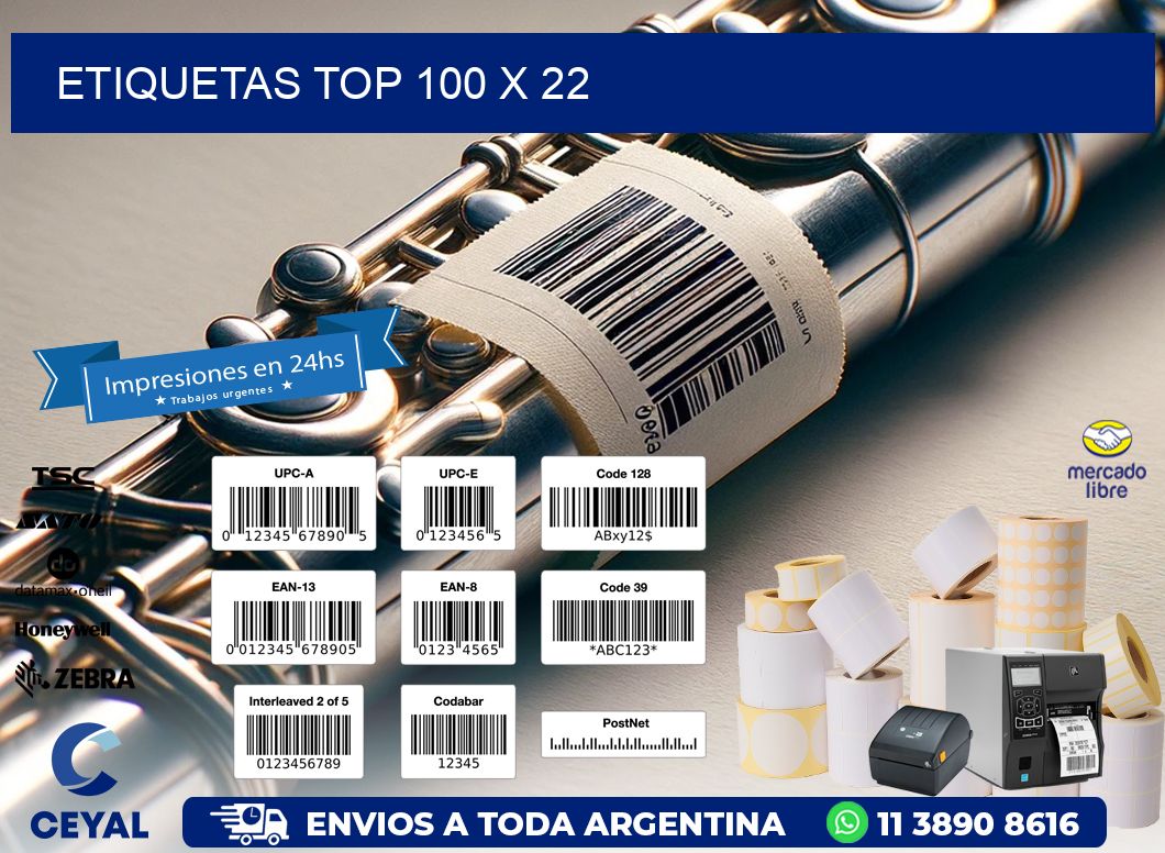 etiquetas top 100 x 22