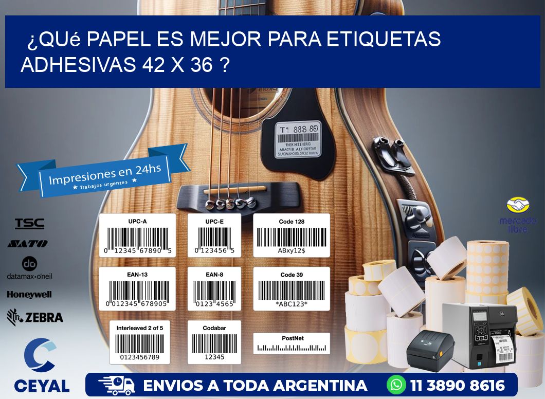 ¿Qué papel es mejor para etiquetas adhesivas 42 x 36 ?
