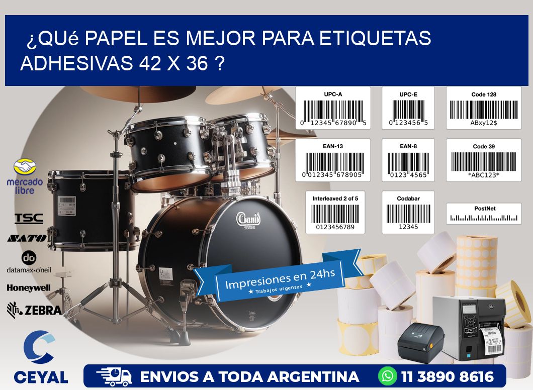 ¿Qué papel es mejor para etiquetas adhesivas 42 x 36 ?