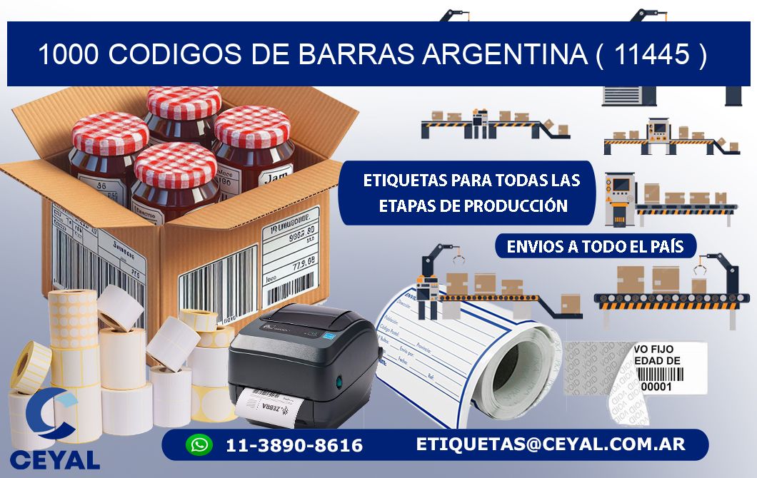 1000 codigos de barras argentina ( 11445 )