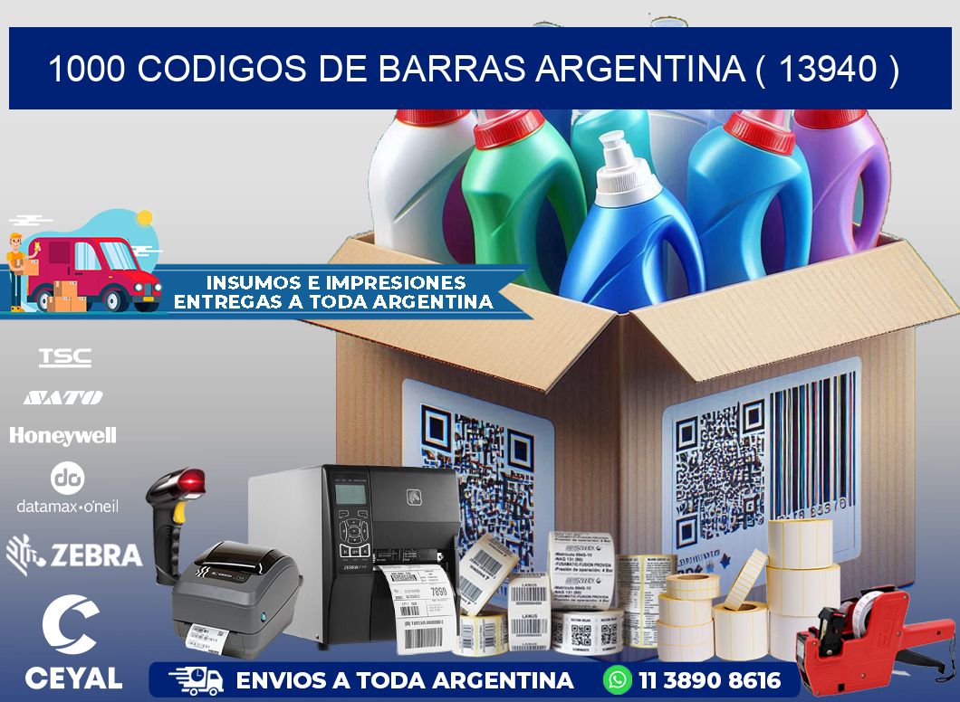 1000 codigos de barras argentina ( 13940 )