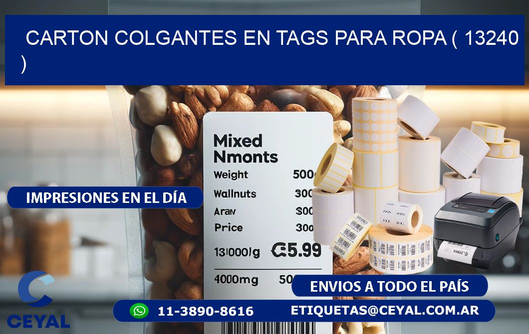 CARTON COLGANTES EN TAGS PARA ROPA ( 13240 )
