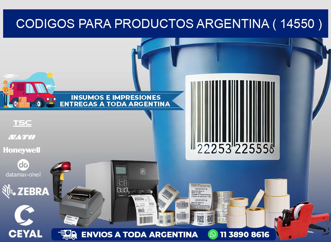 CODIGOS PARA PRODUCTOS ARGENTINA ( 14550 )