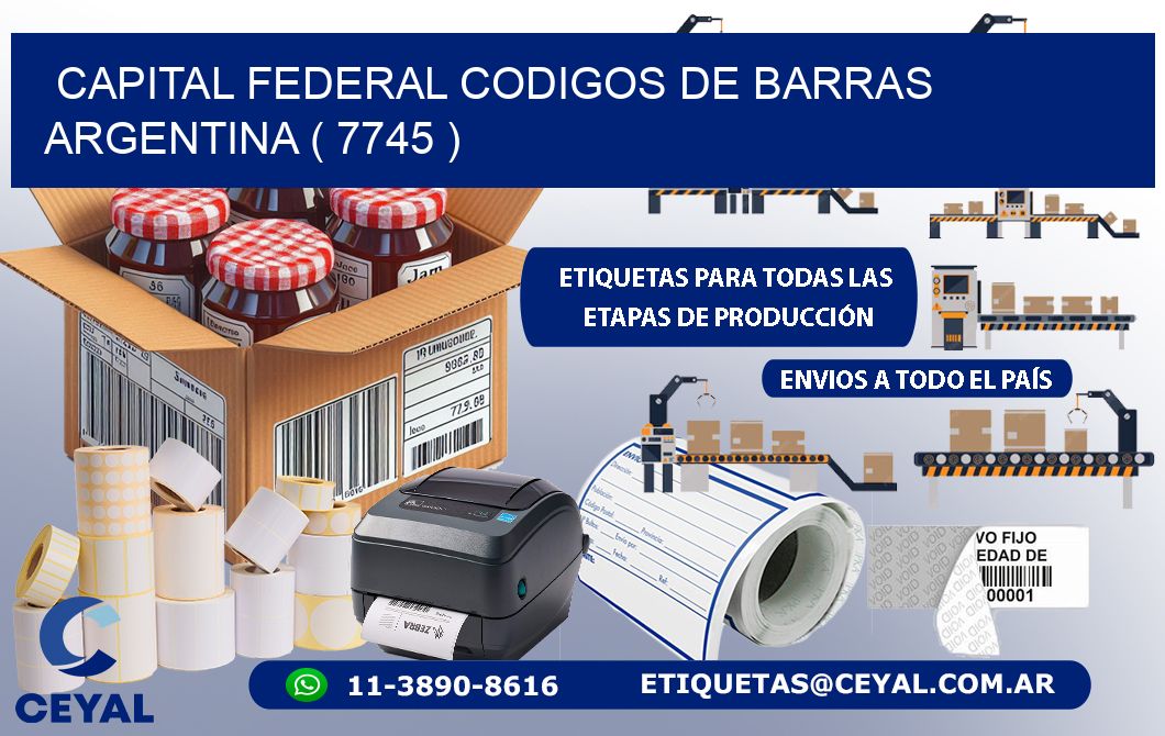 Capital federal codigos de barras argentina ( 7745 )