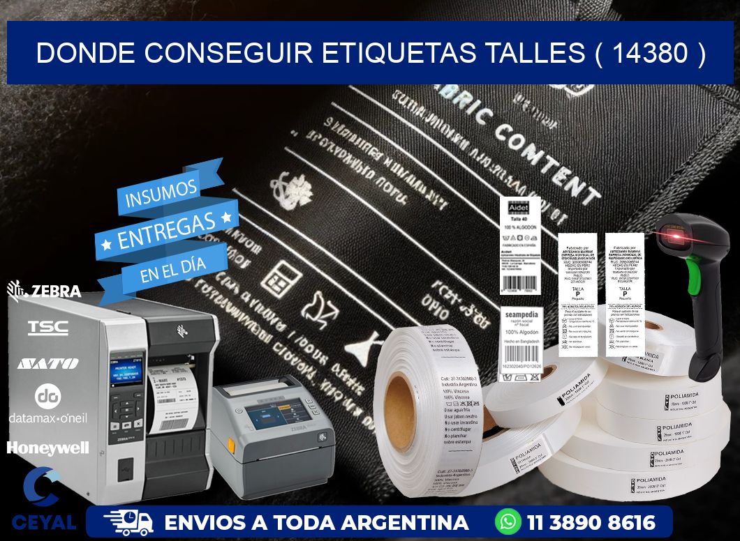 DONDE CONSEGUIR ETIQUETAS TALLES ( 14380 )