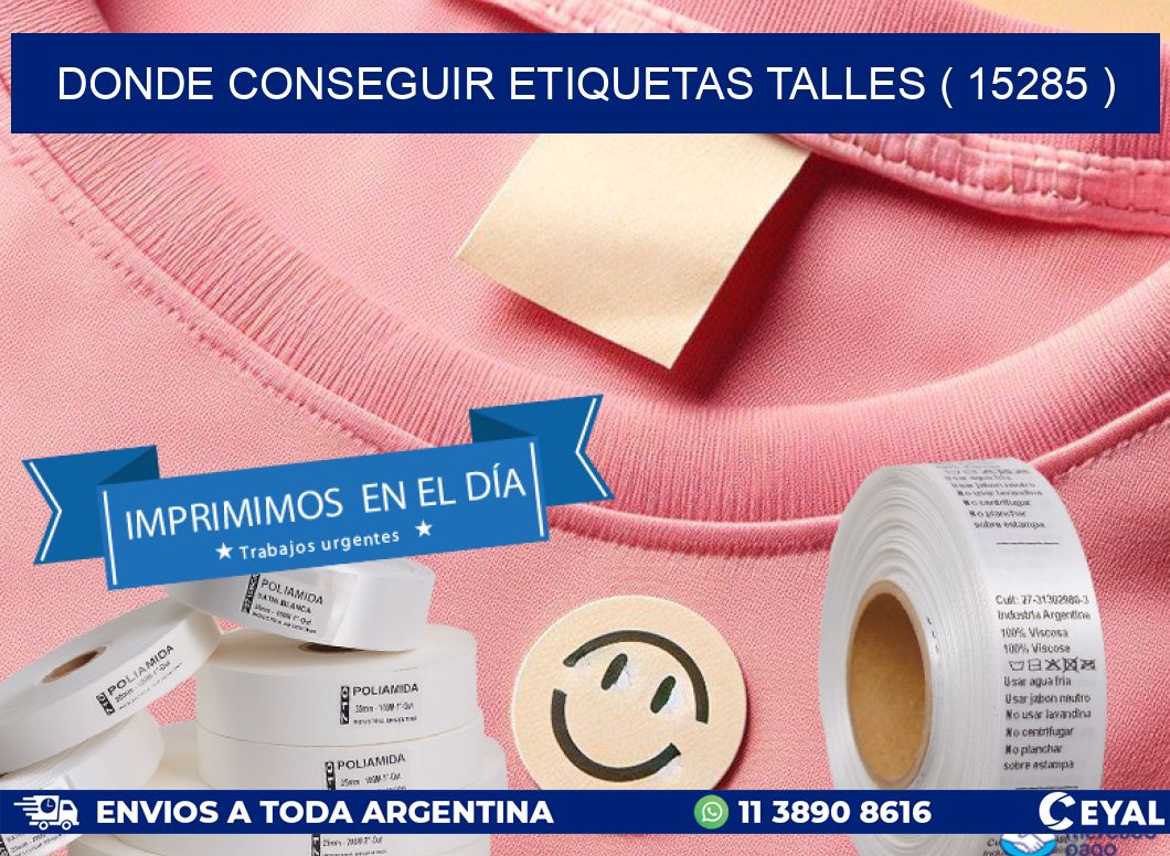 DONDE CONSEGUIR ETIQUETAS TALLES ( 15285 )
