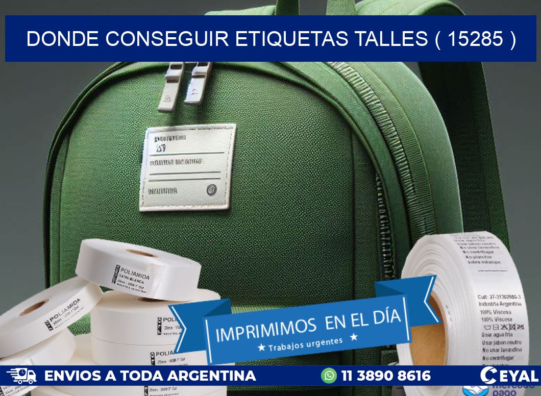 DONDE CONSEGUIR ETIQUETAS TALLES ( 15285 )