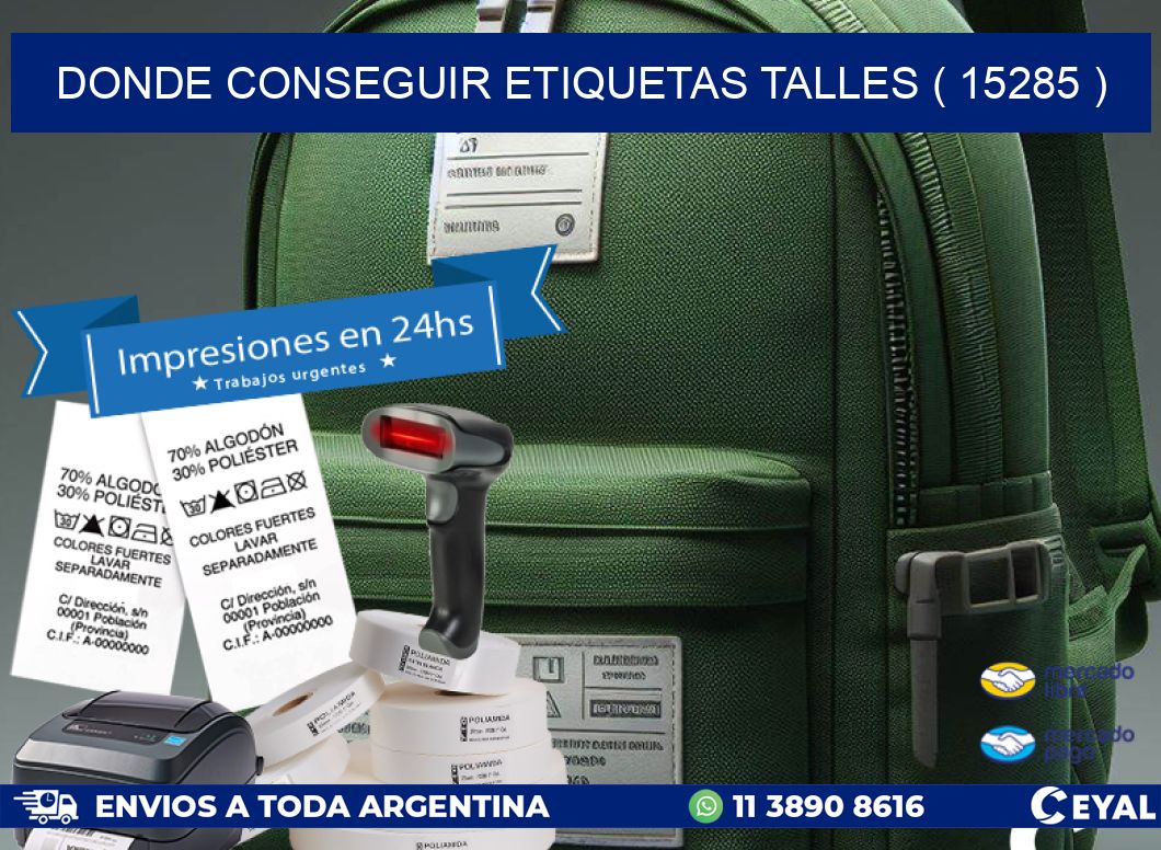 DONDE CONSEGUIR ETIQUETAS TALLES ( 15285 )