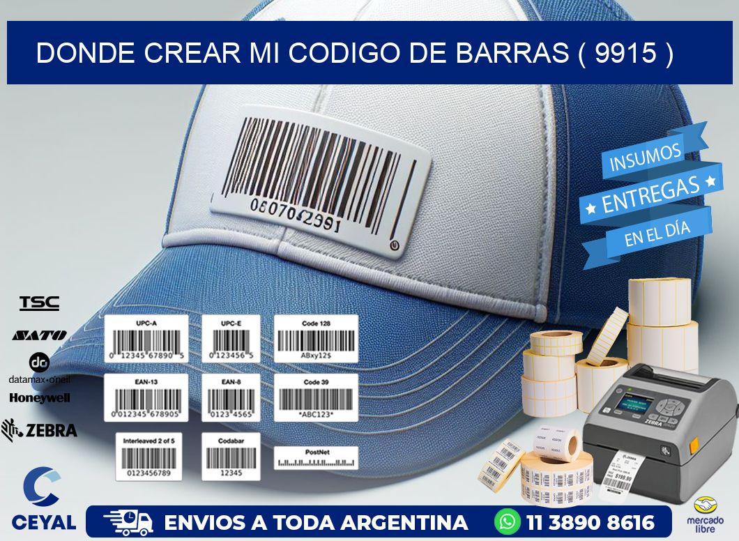 DONDE CREAR MI CODIGO DE BARRAS ( 9915 )