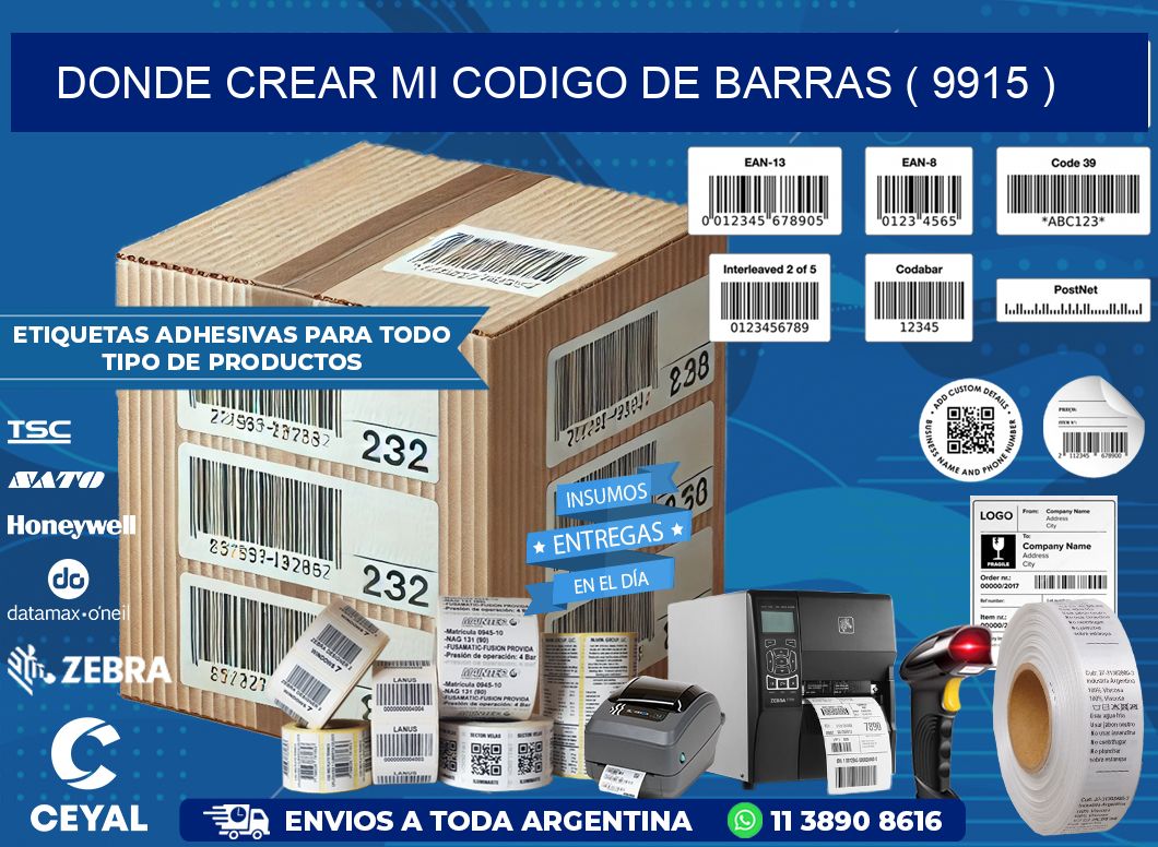 DONDE CREAR MI CODIGO DE BARRAS ( 9915 )