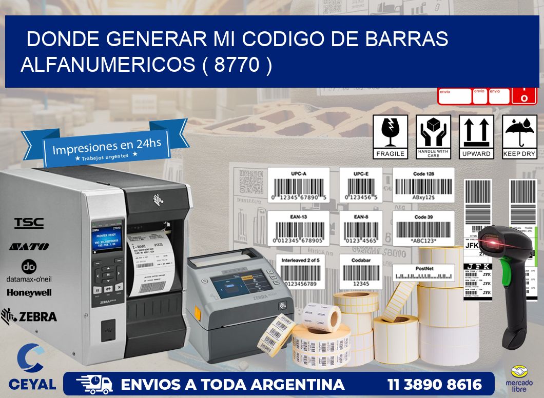 DONDE GENERAR MI CODIGO DE BARRAS ALFANUMERICOS ( 8770 )