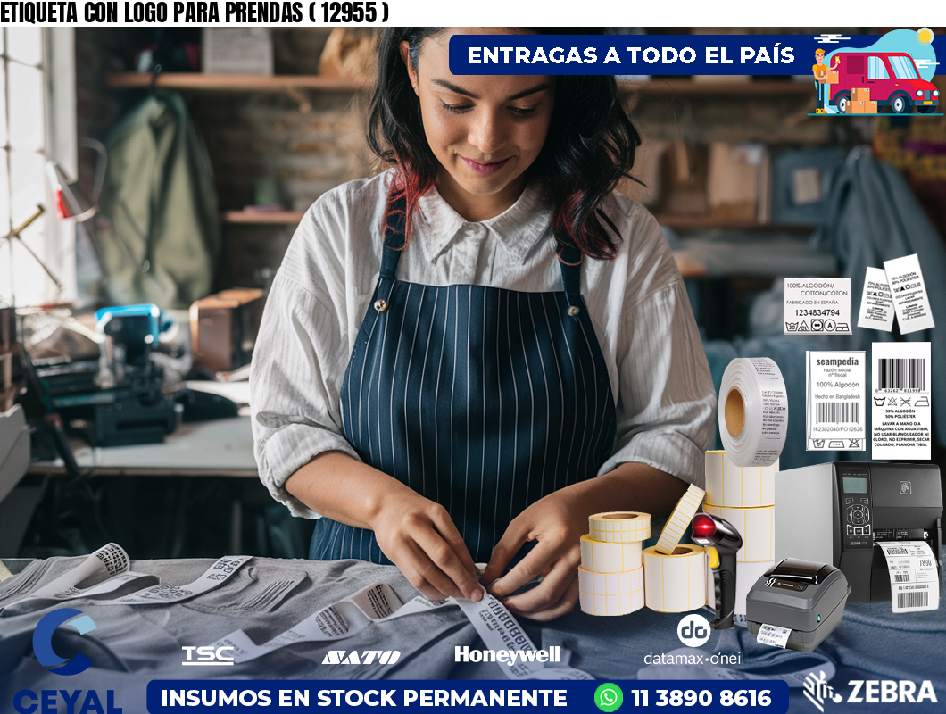 ETIQUETA CON LOGO PARA PRENDAS ( 12955 )