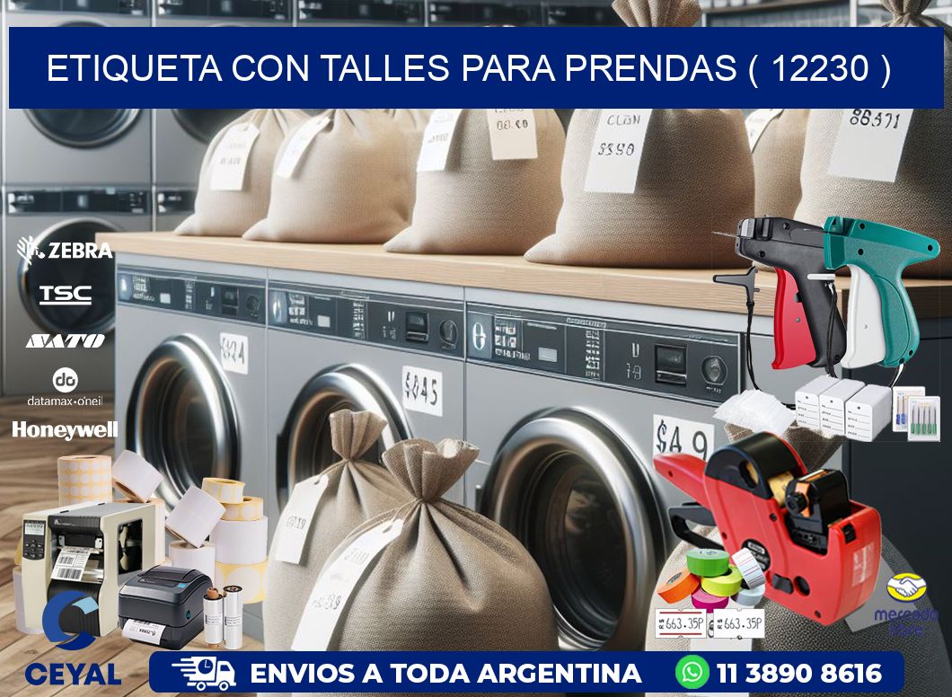 ETIQUETA CON TALLES PARA PRENDAS ( 12230 )