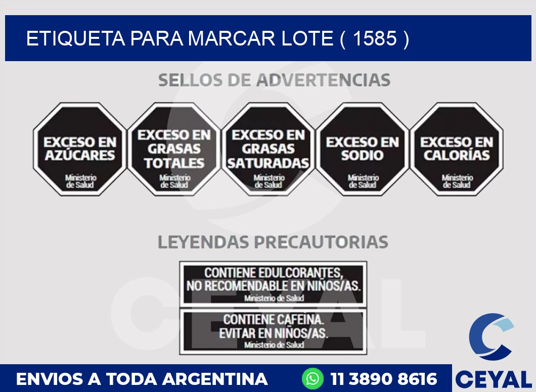 ETIQUETA PARA MARCAR LOTE ( 1585 )