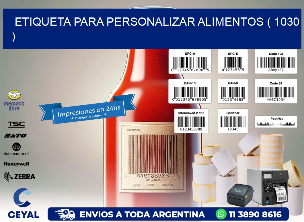 ETIQUETA PARA PERSONALIZAR ALIMENTOS ( 1030 )